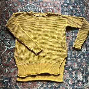 Waffle knit tunic sweater